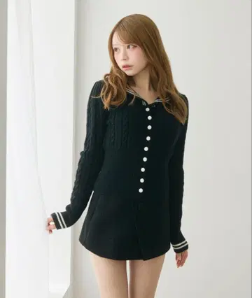 TITTY&CO. 세일러 라인 니트 가디건