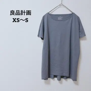 무인양품 T셔츠 티셔츠 면 혼방 얇은 소재 스트레치 심플 무지 XS~S
