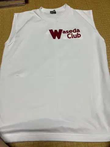 미사용품 와세다 대학교 슬리브리스 셔츠 Waseda Club 와세다 클럽