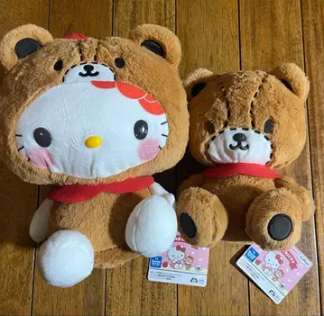헬로키티 곰 후류 봉제 인형 2종 세트