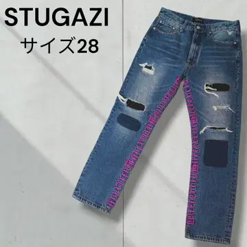 STUGAZI 스가 지 빈티지 데님 스트레이트 청바지 버터플라이