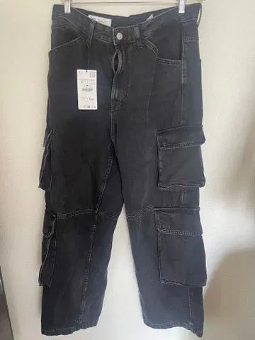 ZARA 카고 데님 팬츠 블랙 새상품