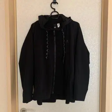 adidas 풀 집업 후디 블랙