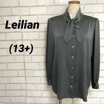 빅 사이즈 Leilian 레리안 보타이 포함 긴팔 셔츠 차콜 그레이