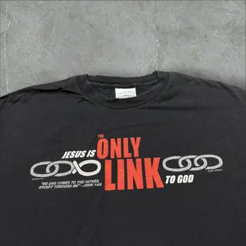 00s Y2K 빈티지 지저스 메시지 페이드 티셔츠 블랙 XL
