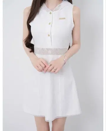 루미뇽 Lace hoodie flare dress [ 화이트 ]