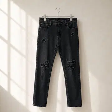 아메리칸 이글 스키니 데미지 진 수선 XL 블랙 면 빅 사이즈