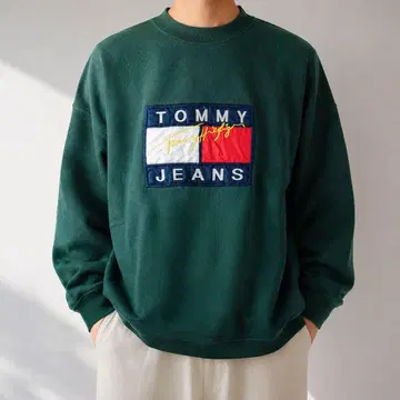 TOMMY HILFIGER XL 로고 자수 오버 사이즈 맨투맨 #223