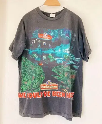 90 s Budweiser 카멜레온 양면 프린트 T셔츠