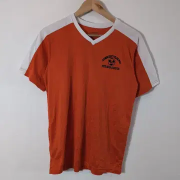 90s 빈티지 V넥T 빨간색 HIGHFIVE 플라 셔츠 하이파이브