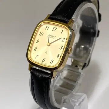 작동 중 새 벨트 SEIKO QUARTZ 골드 스퀘어 S000204