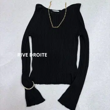 RIVE DROITE 리브 드와 시어 랜덤 리브 니트 블랙 FREE