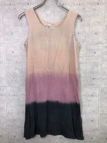 인도 면 에스닉 tela 구제 그라데이션 슬리브리스 원피스