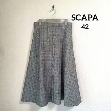 새상품급 SCAPA 2025년 빅 사이즈 42 체크 무늬 트위드 스커트