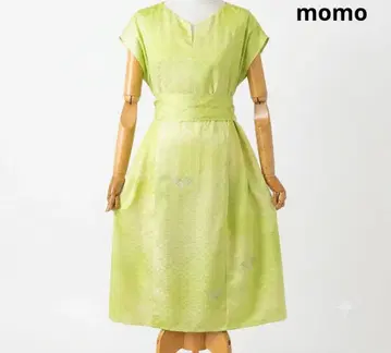 SALE! 순수 실크 호몬기 허리 리본 포함 턱 원피스 기모노 리메이크
