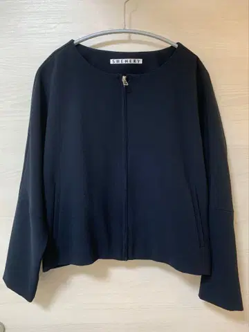 SHENERY 노카라 집업 블루종 다크 네이비 F 사이즈