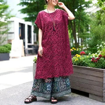 티티카카 TITICACA 원피스 컷워크 레이스 동양풍 봄/여름