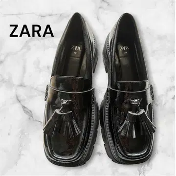 ZARA 로퍼 39 블랙 통굽