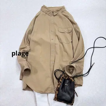 Plage 오버 사이즈 셔츠 베이지 FREE