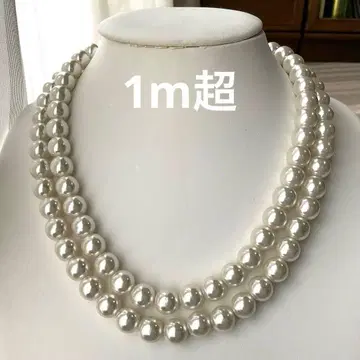 모조 진주 빅 사이즈 목걸이 100cm 초 롱 목걸이 화이트
