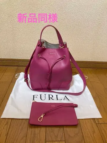 [새상품급] FURLA 숄더백 2WAY 복조리형 버킷백 파우치 포함