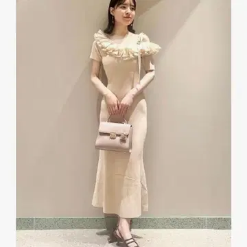 SNIDEL 아지메 플리츠 컬러 니트 원피스