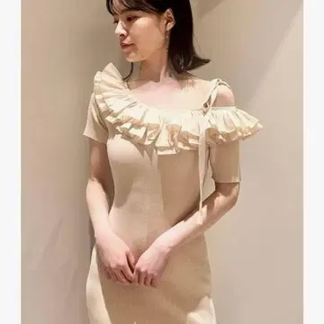 SNIDEL 아지메 플리츠 컬러 니트 원피스