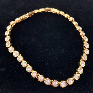 스와로브스키 테니스 팔찌 골드 큐빅 SWAROVSKI