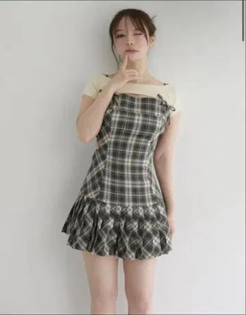 andmary Karen check mini dress S