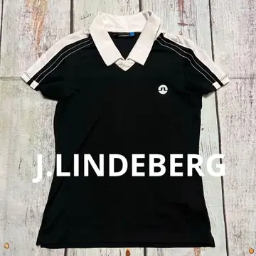 J.LINDEBERG 피케 셔츠 블랙 화이트 M 사이즈