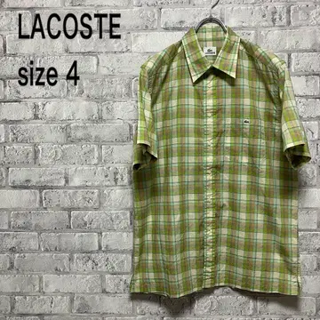 [ LACOSTE ] 라코스테 반팔 셔츠 체크 무늬 size 4 멋짐