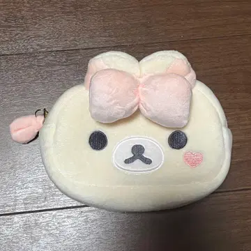 코리락쿠마 거울 포함 봉제 인형 파우치 메이크업 리본