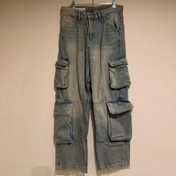 ZARA 데님 카고 팬츠 데미지 가공