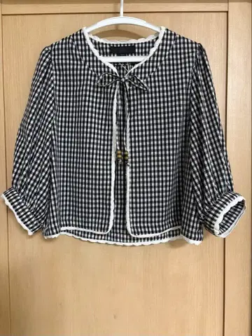 ZARA 깅엄 체크 자켓 새상품 볼레로 L