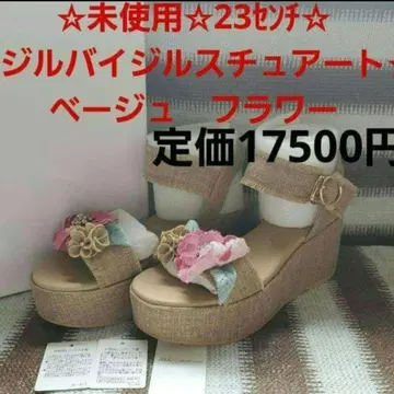 미사용 질 바이 질 스튜어트 23cm 뮬 x 플라워 펄.