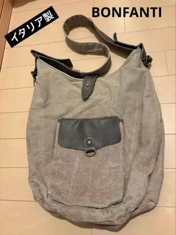 BONFANTI (이탈리아제) 캔버스 소재 숄더백 브라운 그레이