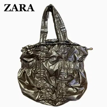 [ 새상품급 ] ZARA 메탈릭 토트백 개더 브론즈 마더백