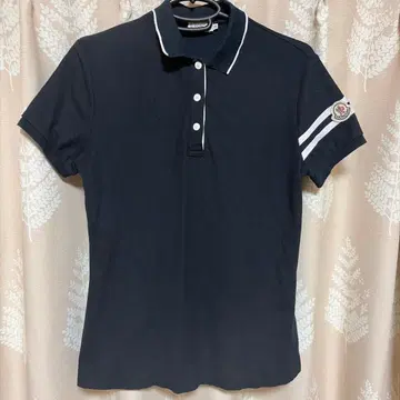 MONCLER 반팔 피케 셔츠 네이비