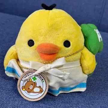리락쿠마 키이로이토리 모으는 봉제 인형 스토어 한정판 에이프런 클로버