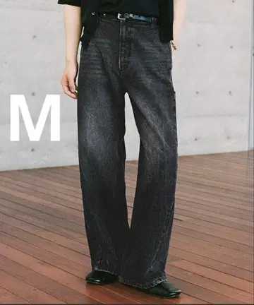 WYM LIDNM 커브드 플레어 데님 슬랙스