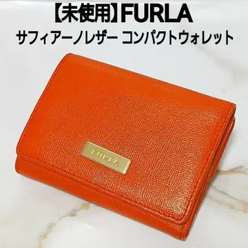 [ 미사용 ] FURLA 사피아노 가죽 컴팩트 지갑 3단 폴더형 지갑