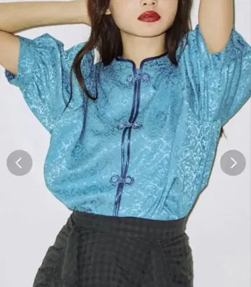 jouetie 차이나 셔츠 블루 쥬에티