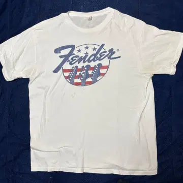 Fender 펜더 로고 반팔 티셔츠 화이트 기타