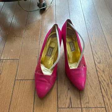 빈티지 잔니 베르사체 핑크 펌프스 하이힐 36 /USED