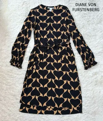 DIANE von FURSTENBERG 하트 스페이드 랩 원피스