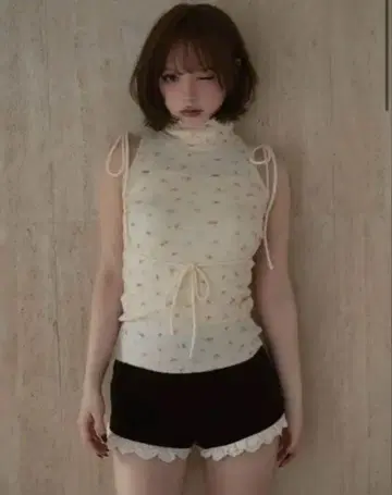 andmary Rosie flower knit tops red