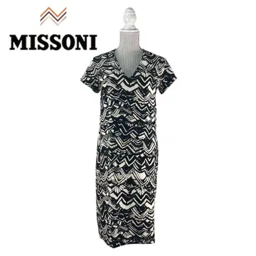 04T421 MISSONI 실크 올 패턴 반팔 롱 원피스 봄/여름 M