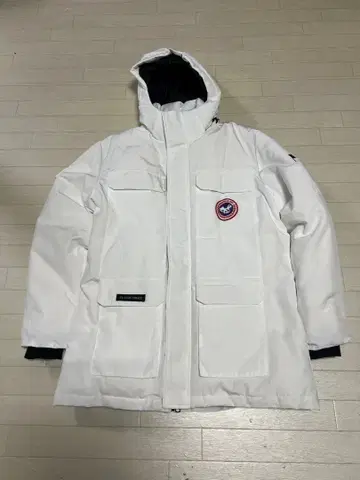 [ 새상품급 ] 4XL 다운 자켓 화이트 후드 부착 오버 사이즈