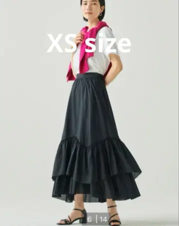 블랙 티어드 플레어 스커트 xs s