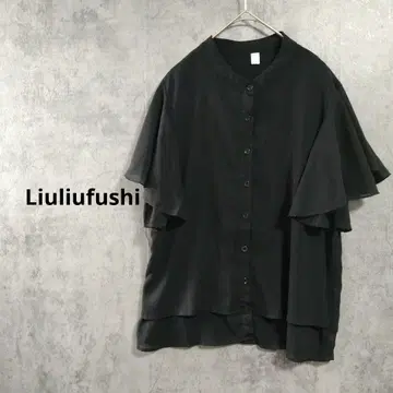 리우 리우후시 반팔 블라우스 플레어 소매 셔츠